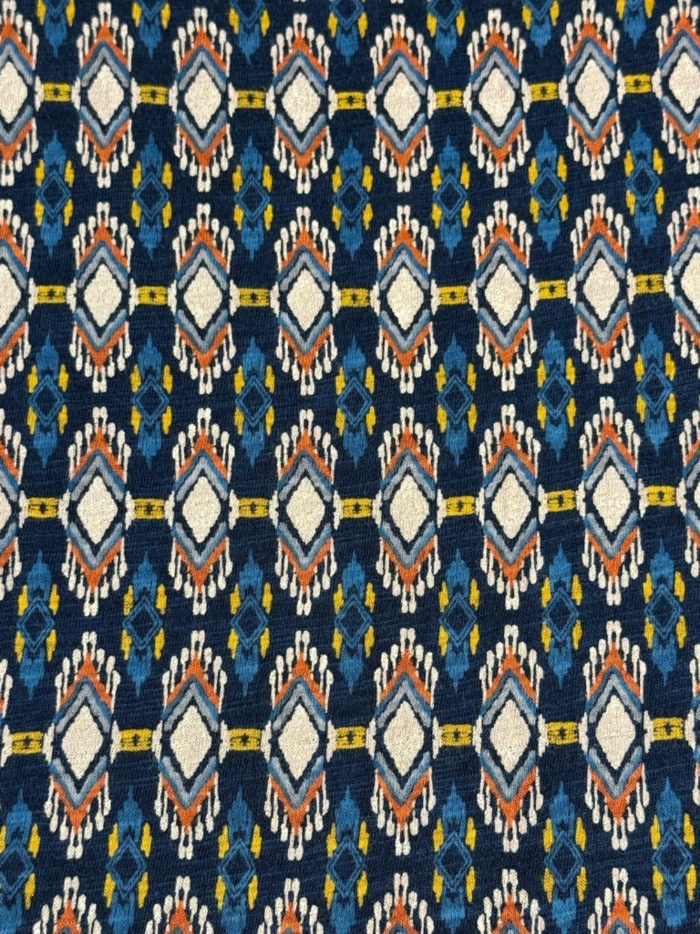 LUCKY BRAND Med Boho Tribal Lightweight Panel Print Short Sleeve Top - Picture 9 of 10